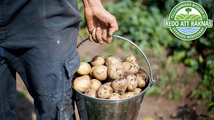 Man som håller fram en lax samt loggan för artikelserien ovanpå.